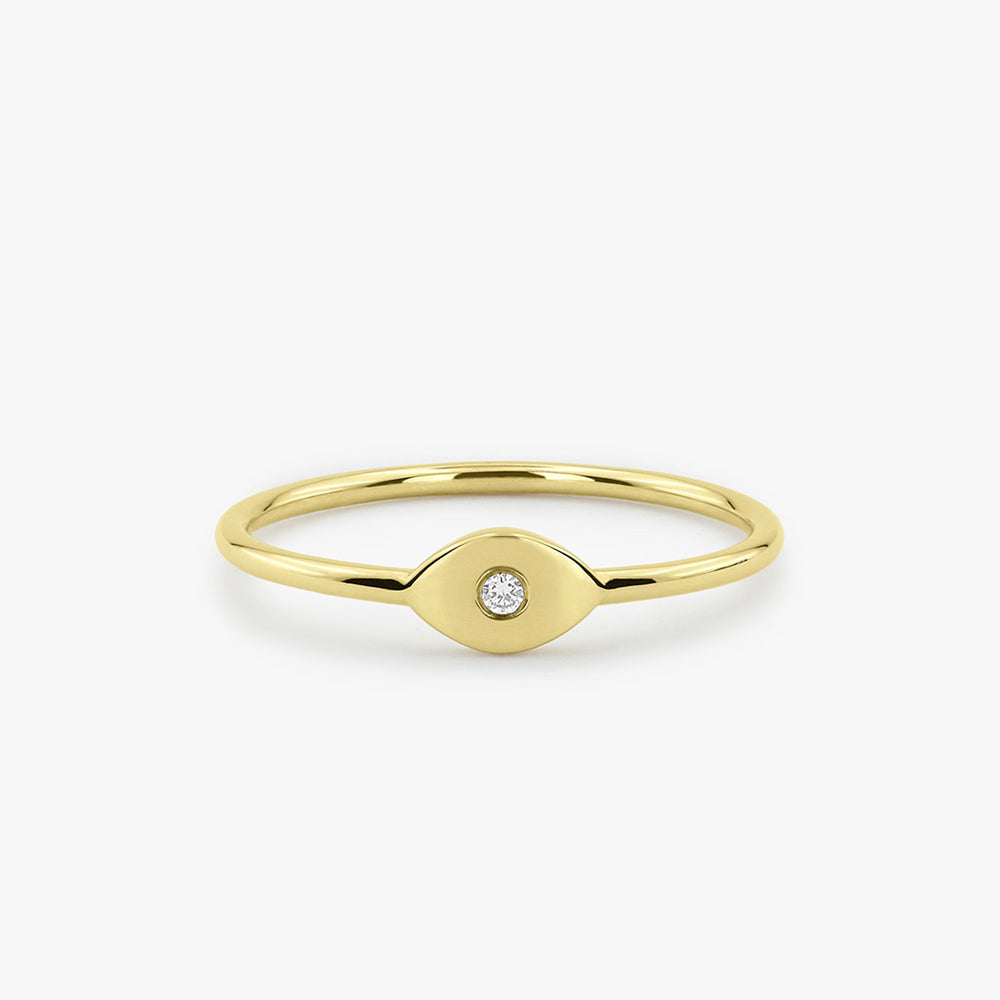 14K Gold Evil Eye Diamond Ring 14K Gold Ferkos Fine Jewelry