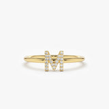 14K Gold Diamond Initial Ring 14K Gold Ferkos Fine Jewelry