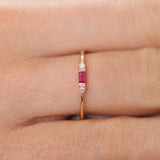 14K Baguette Ruby With Diamond Ring  Ferkos Fine Jewelry