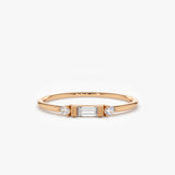 14k Gold Baguette and Round Diamond Ring 14K Rose Gold Ferkos Fine Jewelry