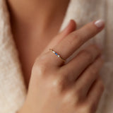 14k Baguette Blue Sapphire with Diamond Ring  Ferkos Fine Jewelry