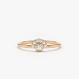 14K Gold Half Halo Diamond Ring 14K Rose Gold Ferkos Fine Jewelry