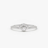 14K Gold Half Halo Diamond Ring 14K White Gold Ferkos Fine Jewelry