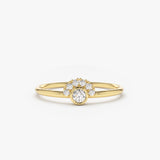 14K Gold Half Halo Diamond Ring 14K Gold Ferkos Fine Jewelry