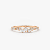 14k Bridal Diamond Cluster Ring 14K Rose Gold Ferkos Fine Jewelry