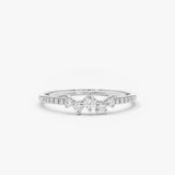 14k Bridal Diamond Cluster Ring 14K White Gold Ferkos Fine Jewelry