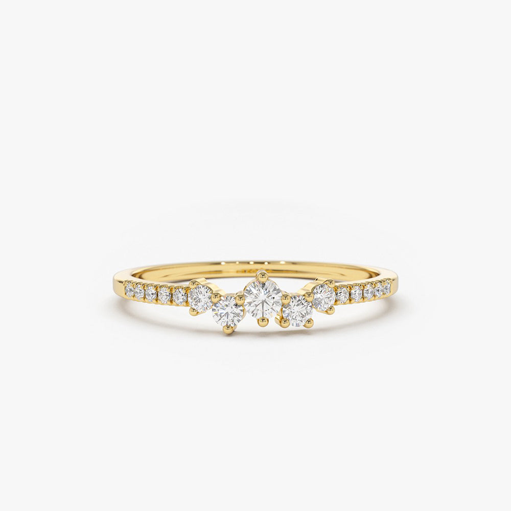 14k Bridal Diamond Cluster Ring 14K Gold Ferkos Fine Jewelry