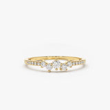14k Bridal Diamond Cluster Ring 14K Gold Ferkos Fine Jewelry