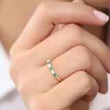 14K Gold Alternating Emerald and Diamond Wedding Band  Ferkos Fine Jewelry