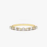 14K Gold Marquise and Round Diamond Ring 14K Gold Ferkos Fine Jewelry