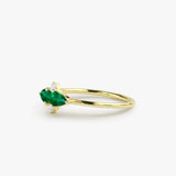 14K Gold Pear Shape Emerald and Diamond Cluster Ring  Ferkos Fine Jewelry