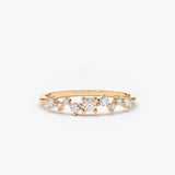 14k Multistone Diamond Cluster Ring 14K Rose Gold Ferkos Fine Jewelry