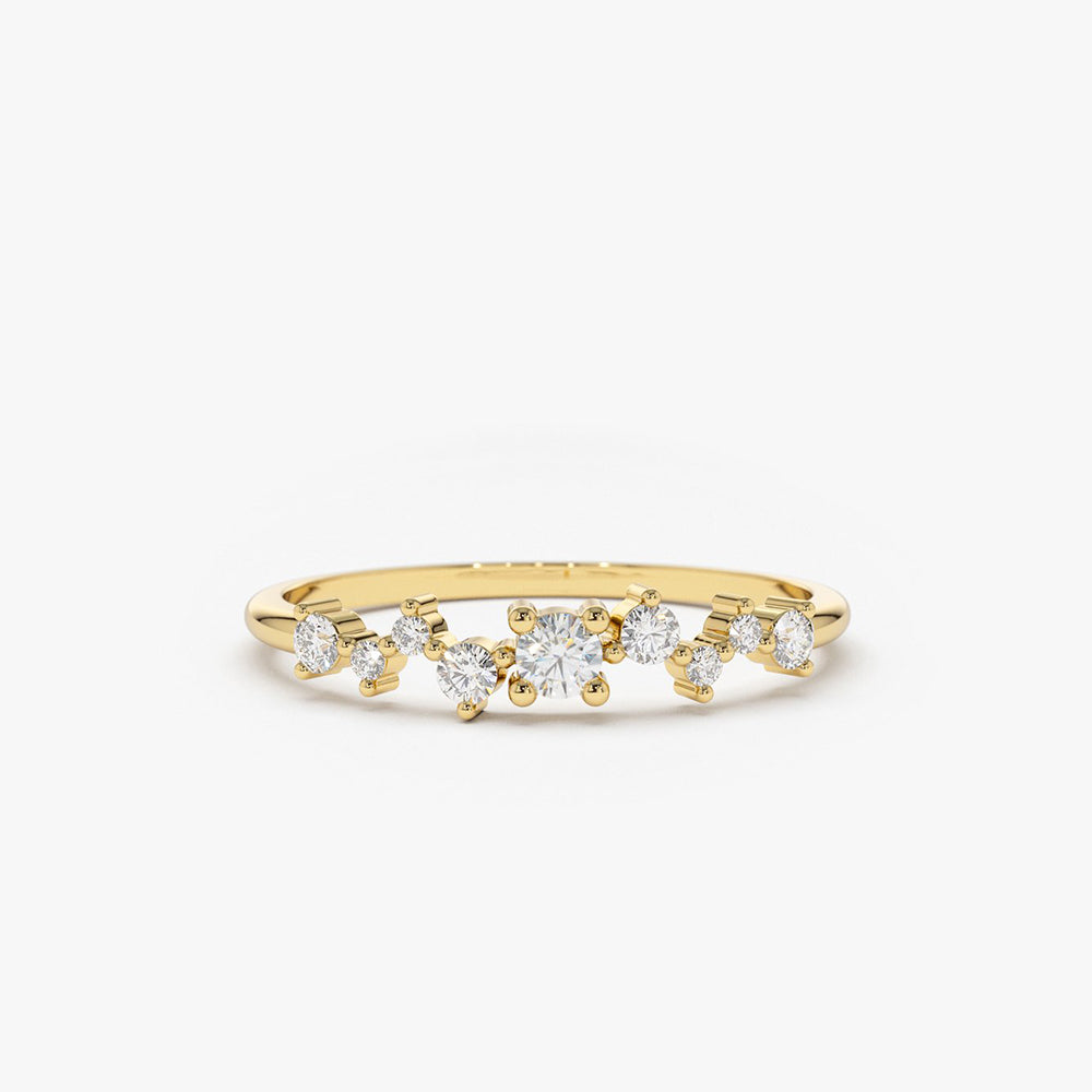 14k Multistone Diamond Cluster Ring 14K Gold Ferkos Fine Jewelry