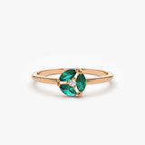 14K Marquise Emerald Cluster Ring 14K Rose Gold Ferkos Fine Jewelry