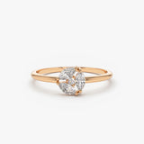 14K Gold Marquise Diamond Cluster Ring 14K Rose Gold Ferkos Fine Jewelry