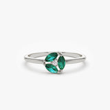 14K Marquise Emerald Cluster Ring 14K White Gold Ferkos Fine Jewelry