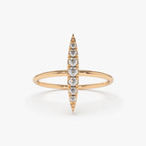 14K Gold Elongated Micro Pave Diamond Ring 14K Rose Gold Ferkos Fine Jewelry