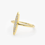 14K Gold Elongated Micro Pave Diamond Ring  Ferkos Fine Jewelry