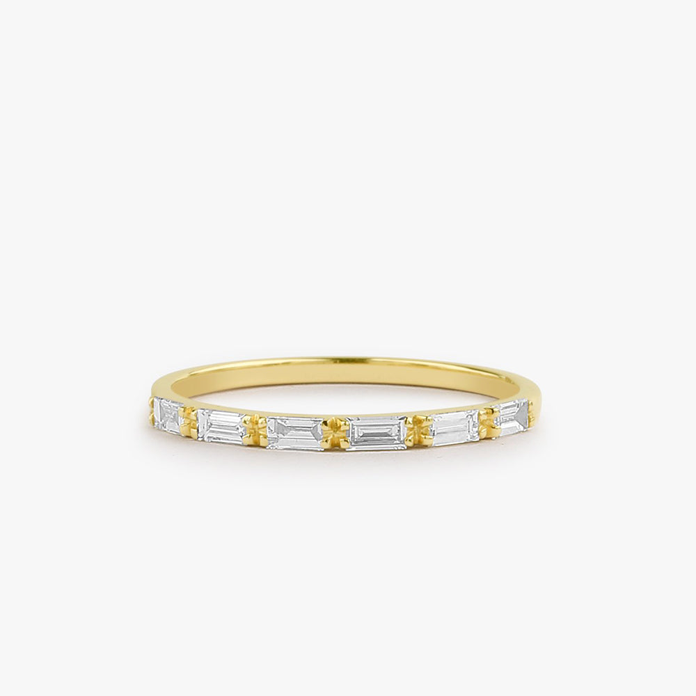 14K Gold Baguette Diamond Wedding Ring 14K Gold Ferkos Fine Jewelry