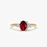 14k Diamond and Oval Ruby Ring 14K Gold Ferkos Fine Jewelry