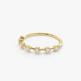 14K Gold 7 Stone Round Diamond Wedding Ring  Ferkos Fine Jewelry
