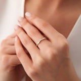 14K Gold Asymmetrical Baguette and Round Diamond Wedding Ring  Ferkos Fine Jewelry