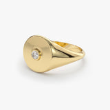 14K Gold Diamond Pinky Signet Ring  Ferkos Fine Jewelry