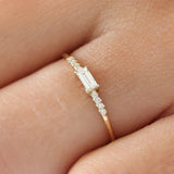 14K Gold Baguette & Round Diamond Engagement Ring  Ferkos Fine Jewelry