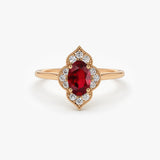 14k Victorian Genuine Ruby Ring 14K Rose Gold Ferkos Fine Jewelry