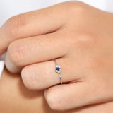 14K Gold Slanted Baguette Sapphire Ring  Ferkos Fine Jewelry