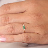 14k Gold Baguette Emerald Diamond Ring  Ferkos Fine Jewelry