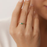 14k Pear Shape Emerald and Diamond Ring  Ferkos Fine Jewelry