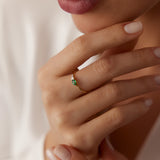 14k Pear Shape Emerald and Diamond Ring  Ferkos Fine Jewelry