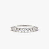 14K Gold 3 Prong Diamond Wedding Ring 14K White Gold Ferkos Fine Jewelry