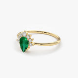 14k Pear Shape Emerald Engagement Ring  Ferkos Fine Jewelry