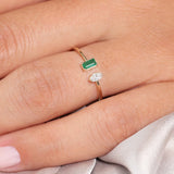 14K Gold Emerald and Diamond Cuff Ring  Ferkos Fine Jewelry