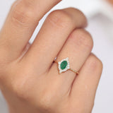 14k Oval Emerald and Diamond Bellarina Ring  Ferkos Fine Jewelry
