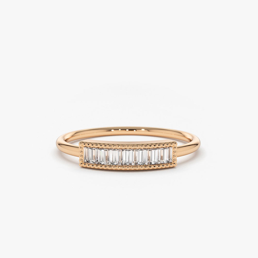 14k Channel Set Baguette Diamond Ring – FERKOS FJ