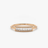 14k Channel Set Baguette Diamond Ring 14K Rose Gold Ferkos Fine Jewelry