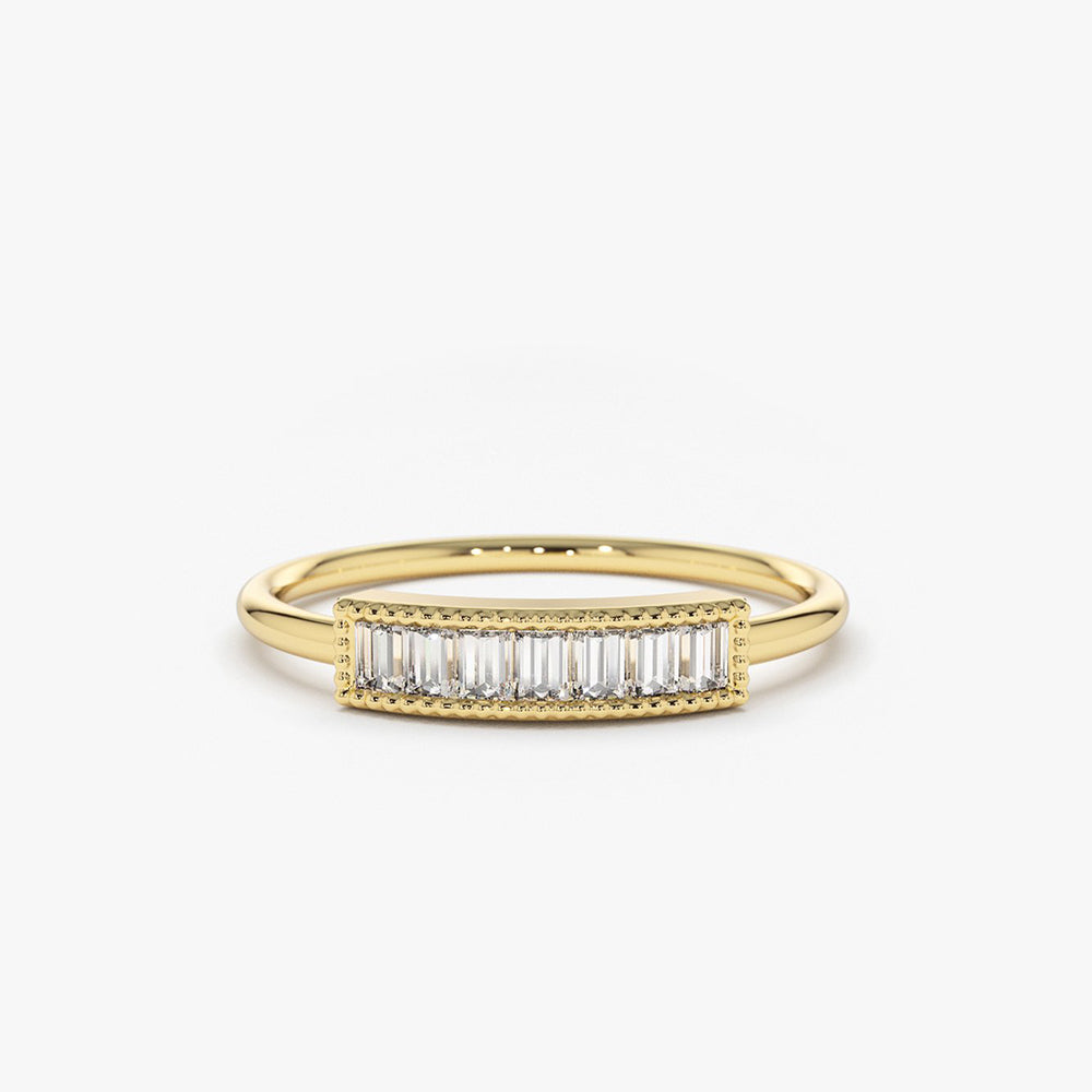14k Channel Set Baguette Diamond Ring 14K Gold Ferkos Fine Jewelry
