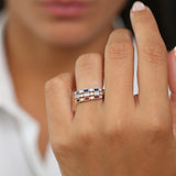 14k Sapphire Baguette and Diamond Ring  Ferkos Fine Jewelry