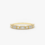 14K Gold Baguette and Round Diamond Ring 14K Gold Ferkos Fine Jewelry
