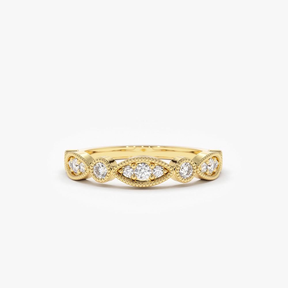 14K Gold Vintage Style Diamond Wedding Ring 14K Gold Ferkos Fine Jewelry