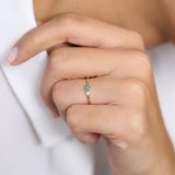 14K Gold Bezel Setting Emerald and Diamond Ring  Ferkos Fine Jewelry