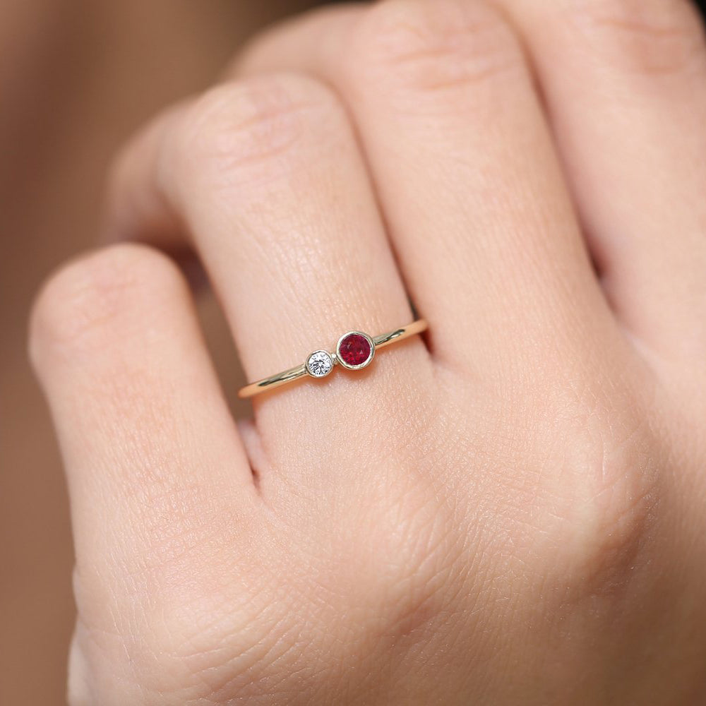 14K Gold Bezel Setting Ruby and Diamond Ring – Ferkos Fine Jewelry