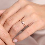 14K Gold Minimal Sapphire and Diamond Ring  Ferkos Fine Jewelry