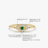 14K Diamond and Emerald Evil Eye Ring  Ferkos Fine Jewelry