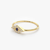 14K Gold Diamond and Sapphire Evil Eye Ring  Ferkos Fine Jewelry