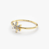 14K Baguette Diamond Flower Ring  Ferkos Fine Jewelry