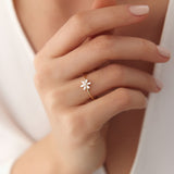 14K Baguette Diamond Flower Ring  Ferkos Fine Jewelry